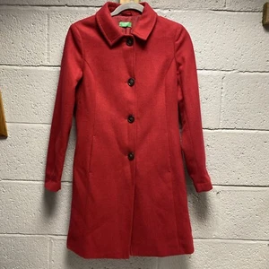 United Colors Of Benetton red Womens Coat Wool Blend Size 8 VGC - Picture 1 of 14