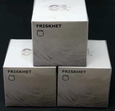 Lote 3 Velas Perfumadas Ikea FRISKHET Blanco Vidrio Lino Brisa Verde Jazmín Sandalia Foto 1 de 4