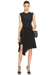 NUEVO CON ETIQUETAS VESTIDO EN CAPAS PHILLIP LIM NEGRO ENCAJE SEDA RECORTADO TALLA 6 - Imagen 1 de 9