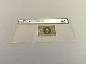U.S. 10 Cents Second Issue FR 1245 Surcharge '18-63' PMG 62 - Picture 1 of 4