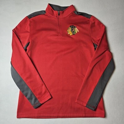 Fanatics NHL Chicago Blackhawks Long Sleeve 1/4 Zip Pullover Mens Large L/S Red - Image 1 of 4