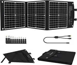Elecaenta 60 W faltbares Solarpanel ETFE Ladegerät Typ-C tragbarer Stromerzeuger - Bild 1 von 9