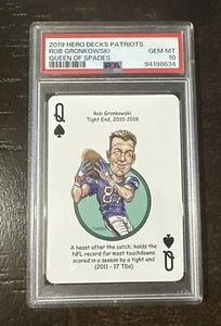 2019 Hero Decks Patriots Rob Gronkowski Queen Of Spades PSA 10 Patriots GEM MINT - Bild 1 von 2