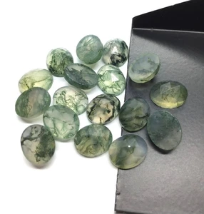 Loose Gemstone AAA Natural Moss Agate Oval Rose Cut For Making All Type Jewelry - Picture 1 of 6