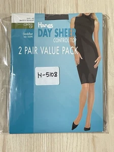 Sandalia Hanes Day Sheer Control Top apenas negra talla AB estilo 2 - Imagen 1 de 4