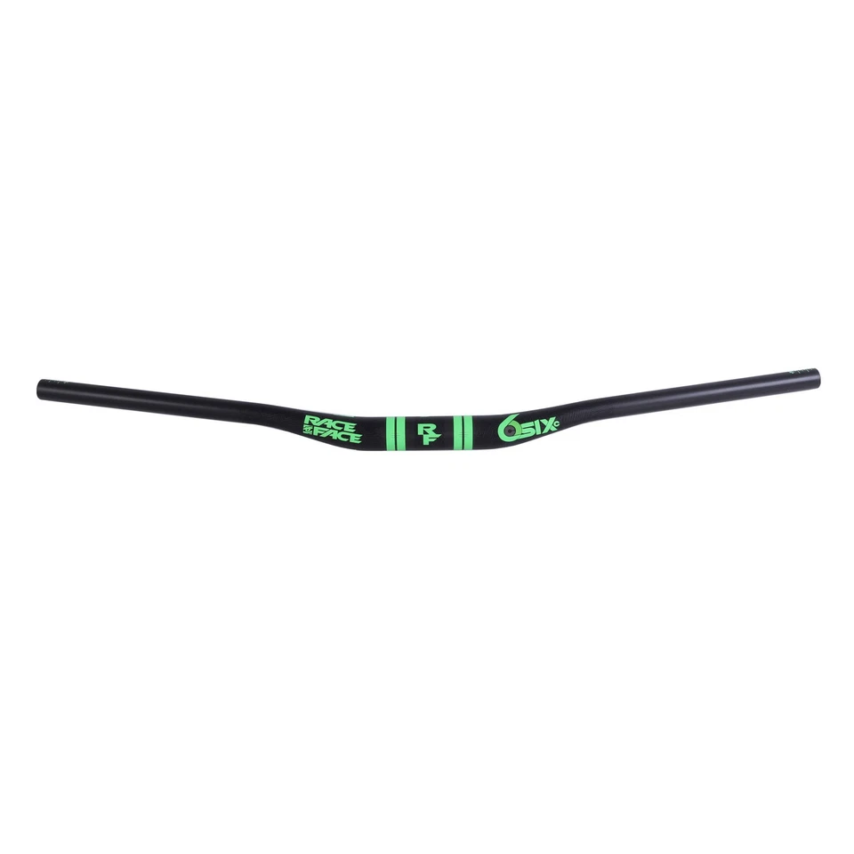 Race Face SIXC riser bar, (35.0) 0.8"/32.3" - sil/grn logo - Image 1 of 1