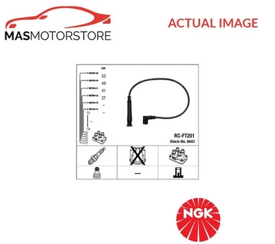 IGNITION CABLE SET LEADS KIT NGK 0643 P FOR FIAT BRAVA,BRAVO I,MAREA 1.4L - Image 1 of 4