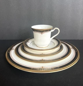 Noritake #9758 Gold and Sable Bone China 5-Piece Place Setting 13 available - Picture 1 of 11