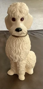 "Molde soplado caniche beige vintage de 8,5"" banco de plástico ojos rojos (167ia)" - Imagen 1 de 6