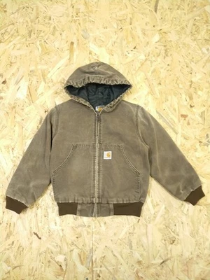 Chaqueta de trabajo de lona marrón con capucha Carhartt de colección para niños talla XS Foto 1 de 4
