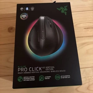 Razer Pro Click V2 Vertical Ergonomic Wireless Mouse Black, Near Mint - Photo 1/6