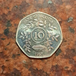 1987 UGANDA 10 SHILLINGS COIN - #B5735 - Picture 1 of 2