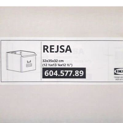NEW - IKEA REJSA Metal Storage Box, 604.577.89 Gray-Green, 12½×13¾×12½" - Image 1 of 2