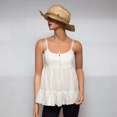 Top Walter Ivory Babydoll Correa Espagueti $198 XS Foto 1 de 4