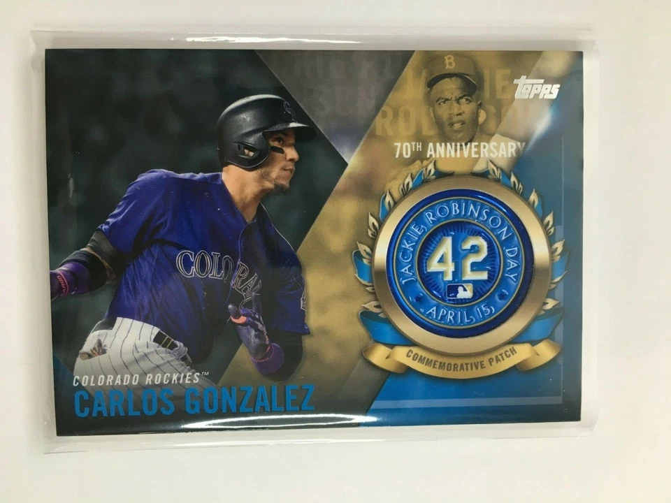 F72315  2017 Topps Jackie Robinson Logo Patch #JRPCCG Carlos Gonzalez ROCKIES - Image 1 of 1