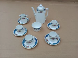 Vintage Victoria china czechoslovakia Floral Coffee set 12 Pieces 167/3 Espresso - Picture 1 of 24