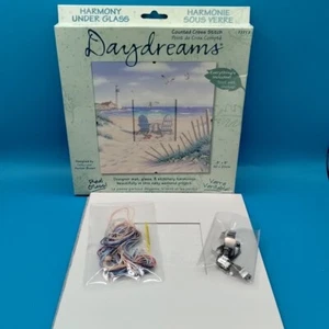 Dimensions Daydreams Beach Chairs Ocean Counted Cross Stitch Glass -  Open Box - Picture 1 of 9