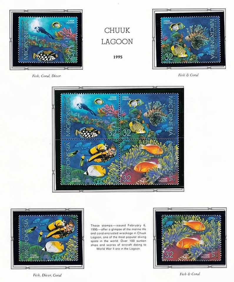 MICRONESIA 1995 LAGOON FISH MNH SCUBA - Image 1 of 1
