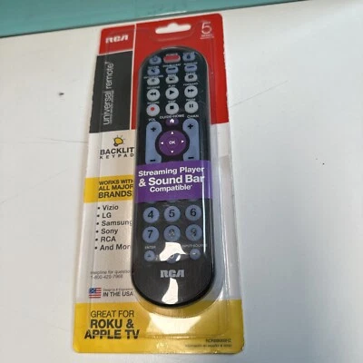 RCA 5-Device Universal Remote-Streaming Player & Sound Bar Compatible RCRBB05BHZ - Image 1 of 3