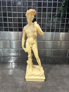 Michelangelo David 9” Figure Sculpture Statue Made in Italy Vintage Marble Look - Picture 1 of 13