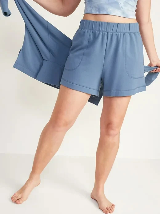"Pijama corto Old Navy para mujer de talle alto tejido acogedor azul marino 3"" pulgadas talla 4X Plus" Foto 1 de 1