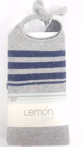 Lemon Girl PigTail Leggings Frost Sizes Youth Medium and Large Gray Blue Stripe - Picture 1 of 2