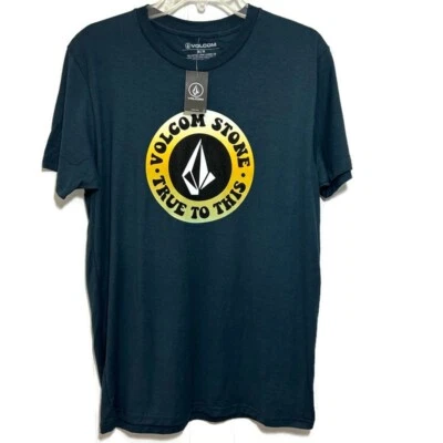 Volcom T-Shirt Men M Coasterguardian True To This Graphic Short Sleeve Dark Blue - Image 1 of 4