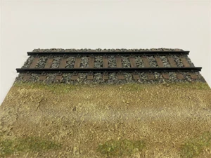 WAR PARK MINIATURES 1:30 WW2 DIORAMA WS033 RAILWAY SCENIC BASE WITH TRACKS - Picture 1 of 11