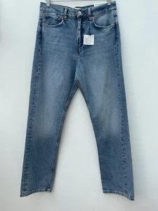 NEW ZARA Womens EU36 Approx UK8 Relaxed Straight leg Jeans Air Blue L29 Mid Rise - Picture 1 of 9