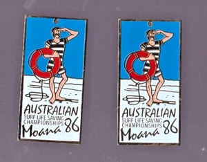 2 recuerdos de campeonatos australianos que salvan vidas moana 1986 - Imagen 1 de 2