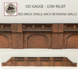 OO Gauge Single Railway Arch Red Brick Retaining Walls (Weathered) - Picture 1 of 19