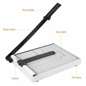 Paper Cutter 12" A4 To B7 Metal Base Guillotine Page Trimmer 15 Sheets Capacity - Picture 1 of 11