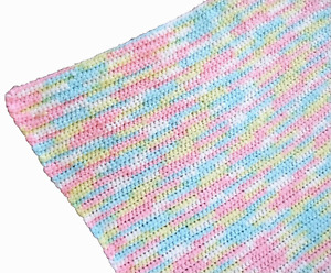 New Handmade Crochet Baby Afghan Lap Wrap Throw 41" X 33" Pastel rainbow colors