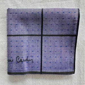 Handkerchief Vintage Purple Fabric Woven Geometric Square Dot Pocket Square 18" - Picture 1 of 4