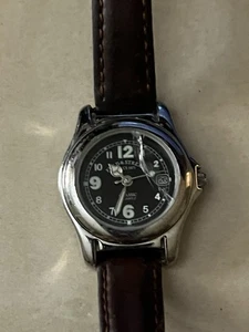 field and stream mens watch As Is Condition Cracked Bezel Leather Strap. - Picture 1 of 2