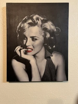 Impresión en lienzo con marco de arte de pared Marilyn Monroe Red Lips 15x19 2013 The Thinker JM02 Foto 1 de 3