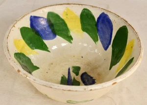 Antiguo cuenco de cerámica pintado a mano diseños de arte popular cuenco de cerámica americano #3 - Imagen 1 de 19