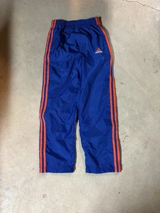 Vintage 90s Adidas Boys Youth Track Pants New York Knicks Blue Size Medium - Picture 1 of 5