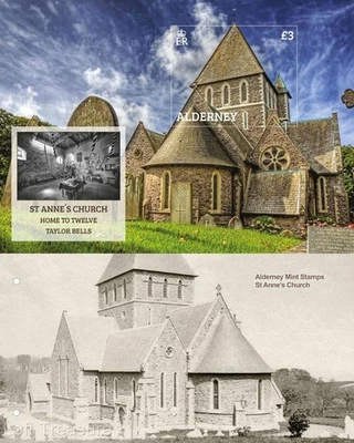 Alderney Stamps: "St. Annes Church - 170 Years Old" £3 MS Presentation Pack 2020 - Image 1 of 4