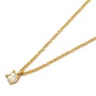 TIFFANY＆CO Solitaire diamond Necklace Pendant K18 PG Rose Gold Clear Used