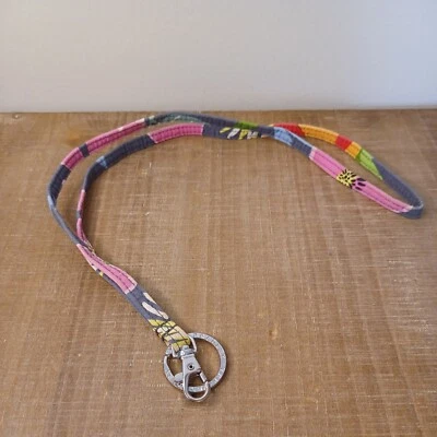 Vera Bradley ID Badge key ring Lanyard Grey Floral - Изображение 1 из 4