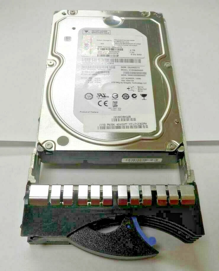 IBM 4TB 7.2K SAS 3.5" Hard Drive 46W0979 46W0978 46W0977 46W0978 EXP2512 - Image 1 of 3