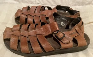 Sandalia de pescador de cuero marrón Mephisto zapato cómodo suave para hombre talla 12 - Imagen 1 de 5
