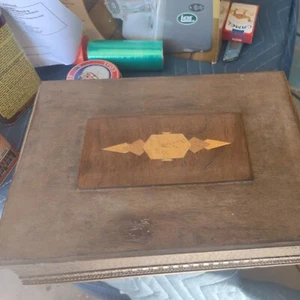 Antique Wooden Inlaid Box HandMade 14 x 10 x3 Inches Victorian - Picture 1 of 6