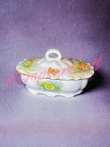 Plato de joyería de porcelana pintado a mano 2 piezas, firmado - Imagen 1 de 10