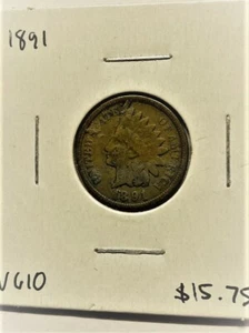 United States 1891 Penny "VG 10" Indian Head - Picture 1 of 2