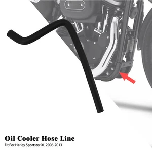 Black Tubo Scarico Oil Cooler Hose Line For Harley Sportster XL 883 1200 06-2013 - Picture 1 of 16