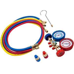 HVAC AC R134a Diagnostic Manifold Gauge Set 5FT Hoses - Picture 1 of 11