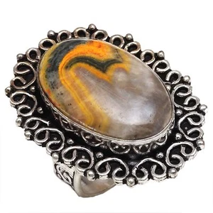 Bumble Bee Jasper Gemstone Handmade Silver Jewelry "8.5" - Picture 1 of 12
