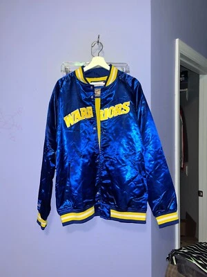 Chaqueta Universitaria Mitchell & Ness Golden State Warriors Satinada Nueva con Etiquetas - Para Hombre XL - BONITA Foto 1 de 4